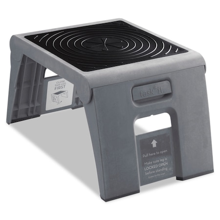 Cramer Folding Step Stool, 1Up, Gray, 1 Steps, High-Density Plastic, Slate 50051PK-82